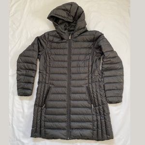 Black Puffy Coat - Mid Length